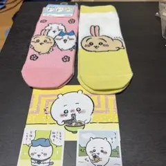 ちいかわ　メッシュ靴下セット　オマケシール２枚とカード