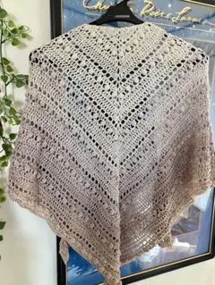 春夏にピッタリ！三角ショール！レース編みストール グラデーション フリーサイズ