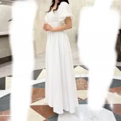 白　ウェディング　前撮り　2次会　パーティー　カラードレス　街撮り Aライン