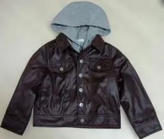 ★B99★ARMANI JUNIOR レザージャケット フード付きのサムネイル
