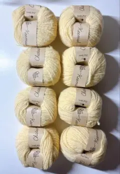 毛糸 まとめ売り 8玉セット チャティ ふんわりヤーン イエロー 同ロット 新品