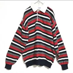 McGREGOR サイズL ボーダー 分厚いトレーナー レッド ネイビー