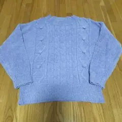 earth 薄紫 ケーブル編み ニットセーター