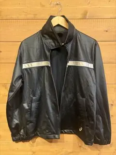 asics ブラックジャケット　ジャージ　Mサイズ