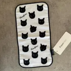 【新品・未使用】Francfranc フランフラン 黒猫 ハンカチ 縦長 ハーフ