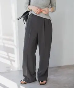 Spick&Span ダブルクロスツータックパンツ38 グレー