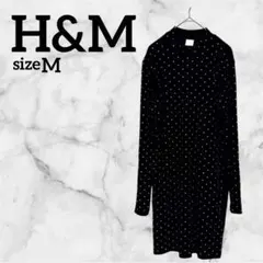 H&M【M】ロングワンピース 黒 海外古着