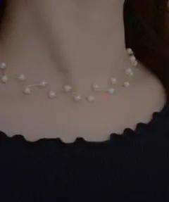 新品未使用　【resonance】エレガンス パール ビーズ チョーカー