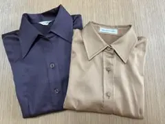 秋冬　ブラウン系ブラウス2枚