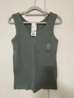UNIQLO リブタンクトップ グリーン Mサイズのサムネイル