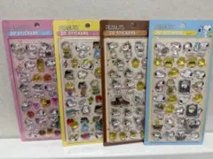 スヌーピーPEANUTS 3D STICKERS 4パックセット