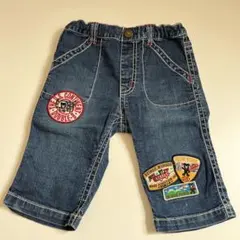 DOUBLE.B パッチ付きデニムハーフパンツ 120