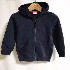 プチバトー ジップアップ パーカー ネイビー ベビー81cm