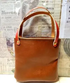 ブラウンレザートートバッグ　ユニセックス