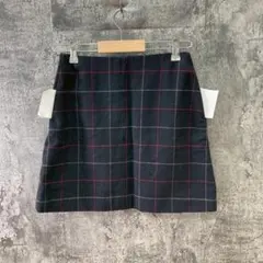 UNIQLO ユニクロ ミニスカート✨ チェック柄 ブラック 赤 白 (F)