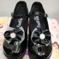 FootForm ブラック フォーマルシューズ リボン付き