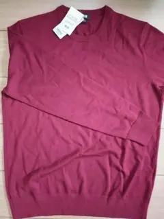 新品未使用 UNIQLO メリノ クルーネック セーター ワイン