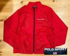 ナイロン ジャケット 古着 90s POLO SPORT ポロスポーツ 赤 M