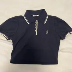 SNIDEL メタルボタンパフスリーブポロ ネイビー | Mercari