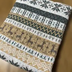 【ニット生地】ジャガード　slowboat オレンジ系　50cm