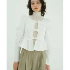 【即日発送】CLANE SHORT PEPLUM RIBBON TOPSのサムネイル