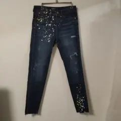 ZARA BASIC Z1975 DENIM ダークブルー ダメージ加工