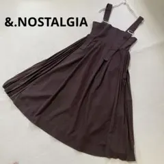 【美品】ノスタルジア ブラウン プリーツ ロングワンピース ジャンスカのサムネイル