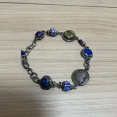 ブレスレット　青・メタル