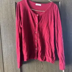 赤いボタン付きカーディガン Lサイズ