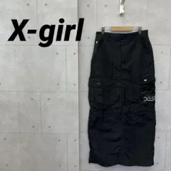 X-girl エックスガール ロングカーゴスカート 黒 ブラック Mのサムネイル