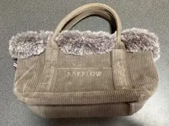 BAYFLOW ファー付きコーデュロイ ミニトートバッグ