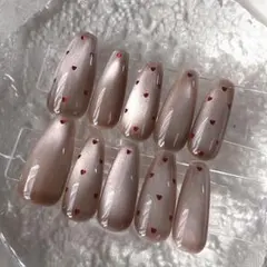 即購入OK！マグネットネイル❤︎ハートネイル❤︎ワンホンネイル❤︎バレリーナ