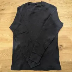 【定番】UNIQLO ユニクロ ワッフルクルーネックT 長袖 ネイビー Sサイズ