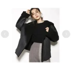 【SLY】FAUXムートンオーバージャケット ブラック