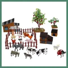 ジオラマ 動物 模型 農場 牧場 動物 フィギュア セット ミニ ミニチュア