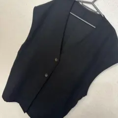 ヨ*ー様 【Lサイズ】ベスト 黒 ブラック ジャケット 春服 薄手 レディース