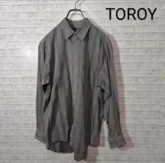 TOROY 長袖シャツ ストライプ柄 グレー Mサイズのサムネイル