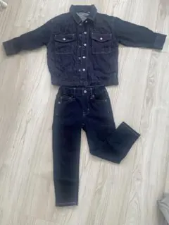 UNIQLO kids デニムジャケット＆パンツセット 100cm ダークブルー