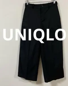 ユニクロ　UNIQLO ワイドチノパンツ　レディース　Lサイズ　ブラック　美品