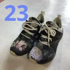 花柄プリント カジュアルスニーカー