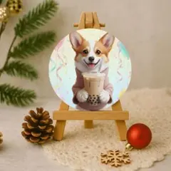 【送料無料❣️】コーギー防水ステッカー タピオカドリンク