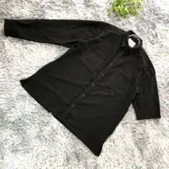 COTORICA.【M】長袖 ブラック シャツ 左袖 着脱ジップ 両胸ポケット