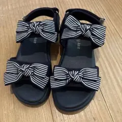 any FAM キッズ サンダル リボン ネイビー　21cm