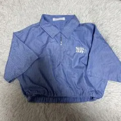 AS KNOW AS plus ストライプ ハーフジップ 半袖シャツのサムネイル