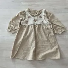 【95サイズ】韓国子供服風　韓国　ワンピース　刺繍　春服
