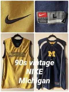 ビンテージ 90s NIKE メンズL ユニフォーム　リバーシブル　ミシガン大学