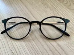 Zoff ブラックラウンドメガネ ケース付き