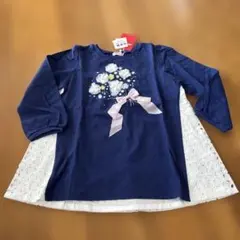 花束デザイン ネイビーTシャツ