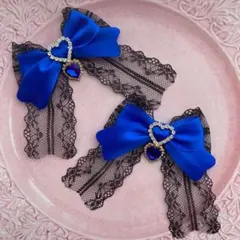 ヘアクリップ　ロリィタ　 担当カラー　青　ブルー　量産型　推し　地雷