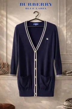 BURBERRY BLUE LABEL カーディガン38 紺 美品